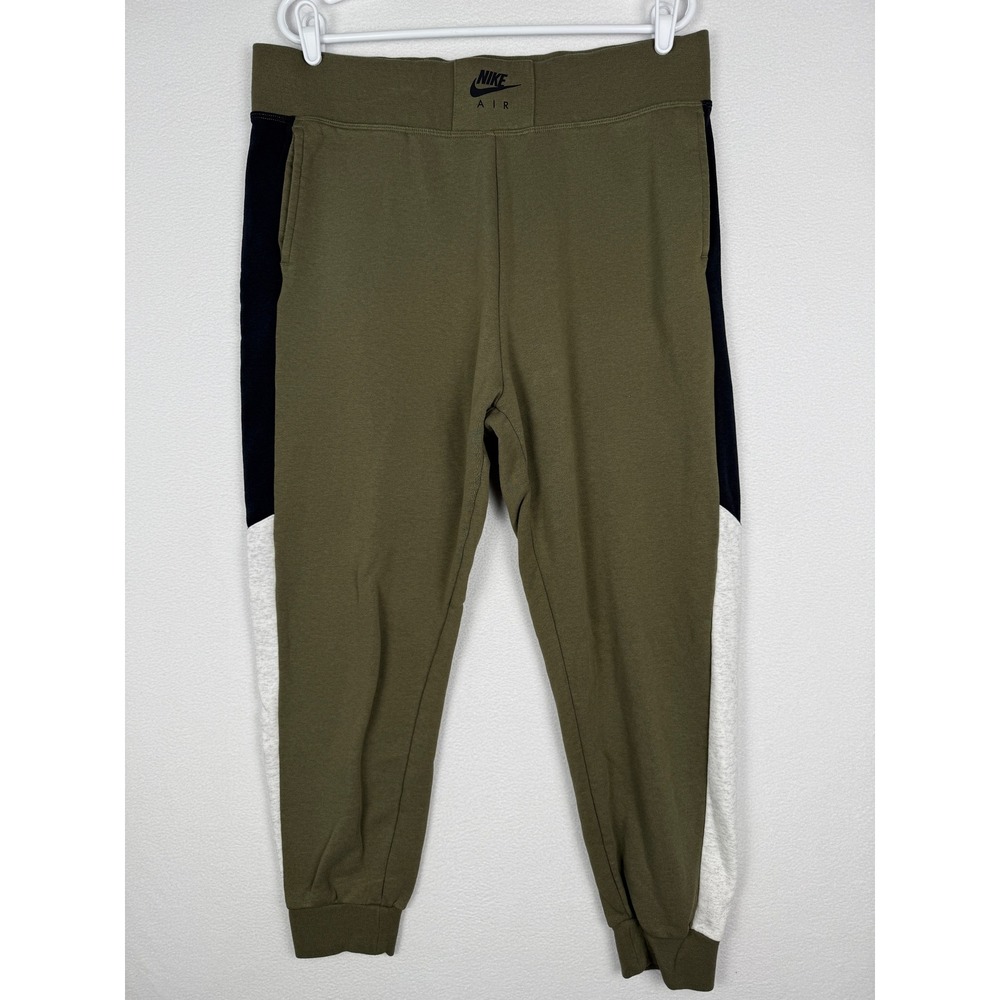 Nike Air Womens XL Olive Green Colorblock Fleece Joggers CV8573-222